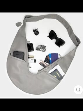 Sash grey fabric crossbody Travel Bag